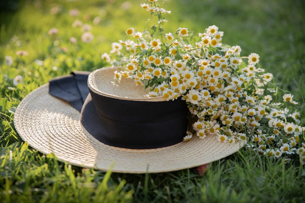 帽子と花束